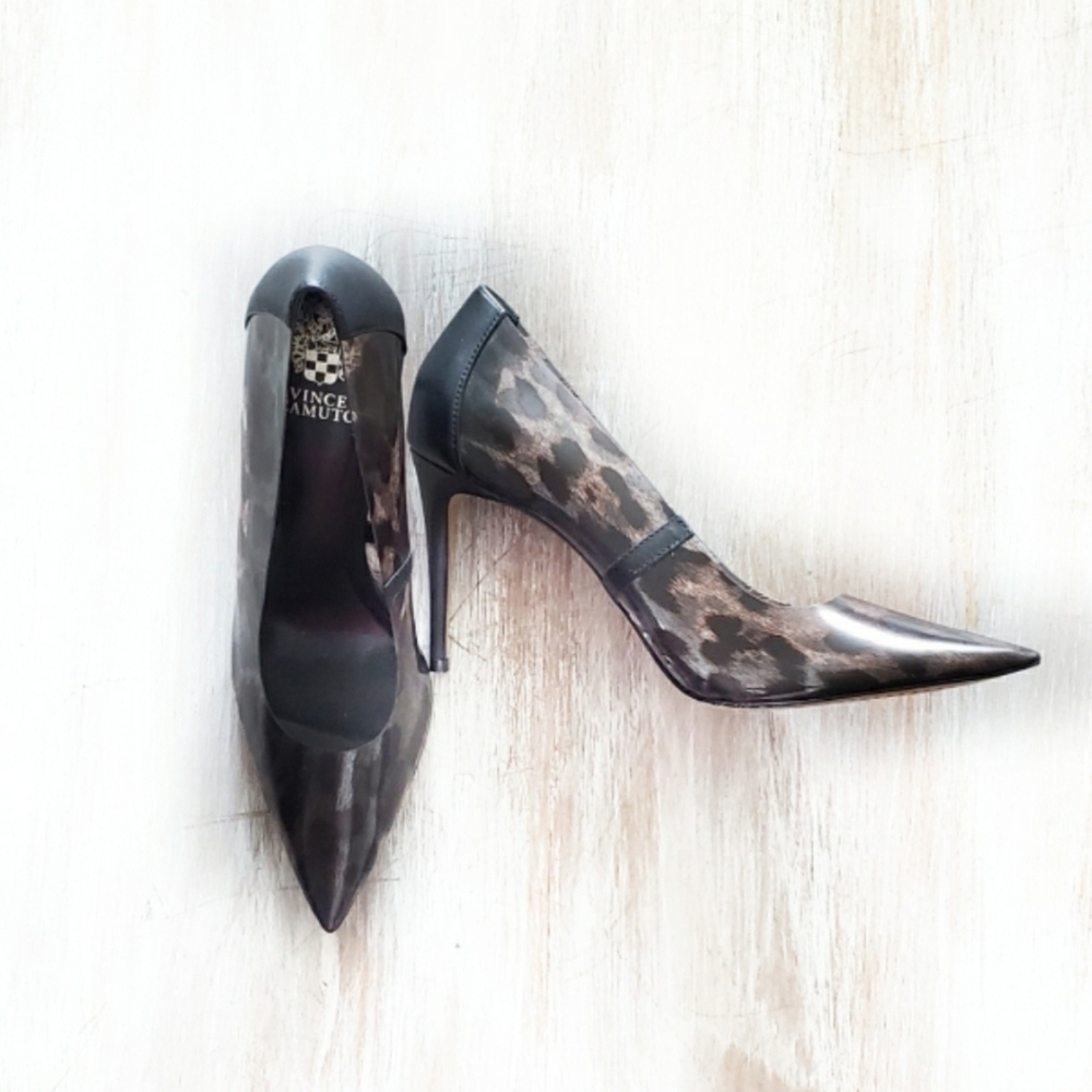 Vince Camuto Anessta Clear Leopard Print Heel